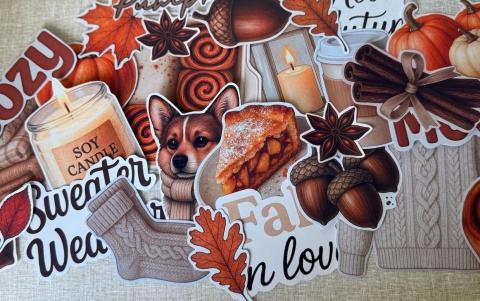 Naklejki jesienne - ogromny zestaw.