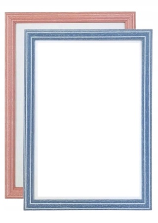 Ramka ozdobna A4, różowy/niebieski