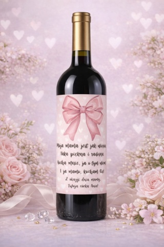 Etykietka Dzień Mamy - kokardka