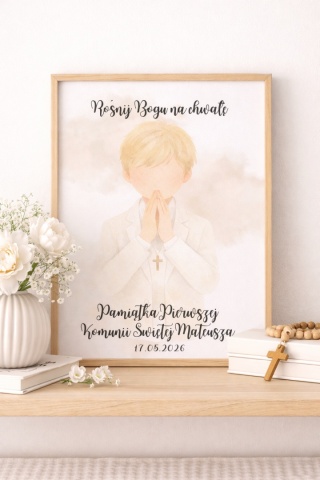 Pamiątka Komunijna, obraz dziecka